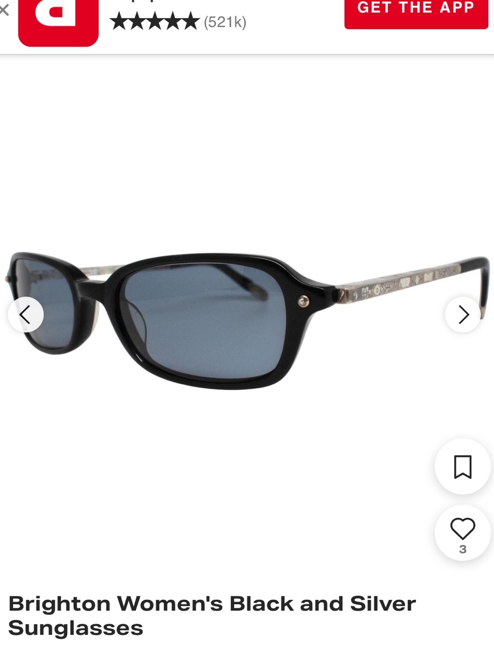 Brighton Black Frames with Silver Floral Patterned Temples. Blue Moon S0363